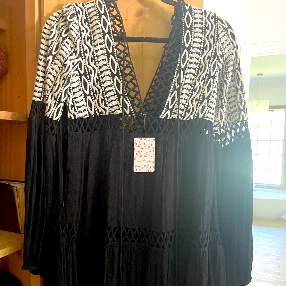 Free people black and white dress brand new with tags